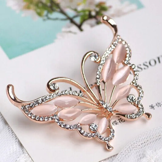 Rhinestone Butterfly Brooch - Fashion Accessory