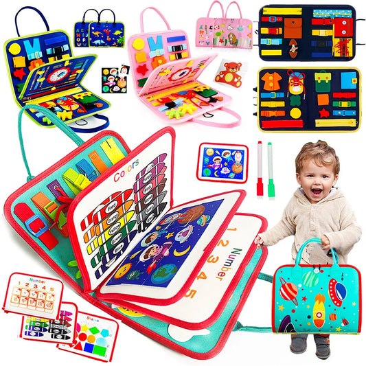 Busy Board Montessori Toys for Toddlers Sensory Toy Preschool Learning Educational Travel Activities For Boys Fine Motor Skills