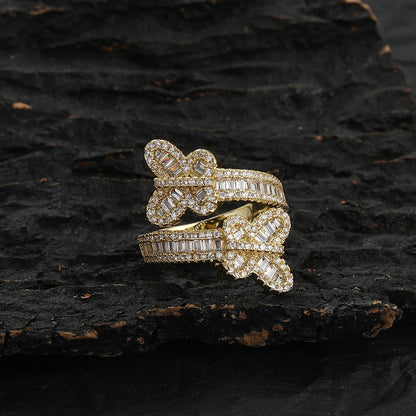 Butterfly Bling CZ Charm Ring