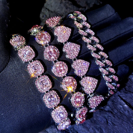Chic Pink Sparkle Ice Bracelet