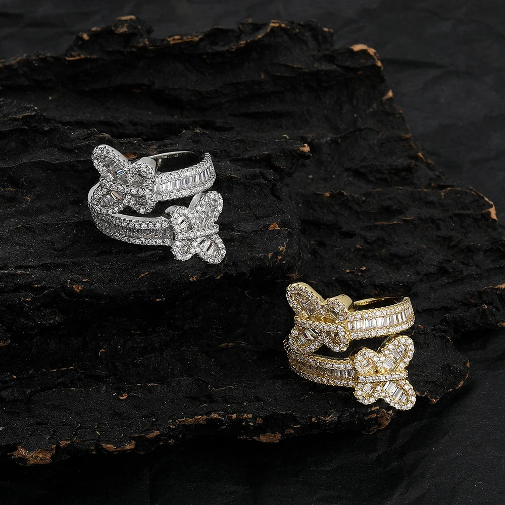 Butterfly Bling CZ Charm Ring