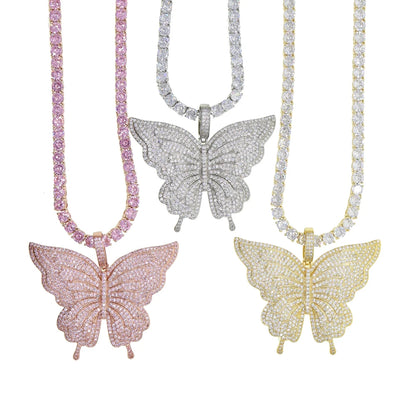 Pink Butterfly Bling Charm