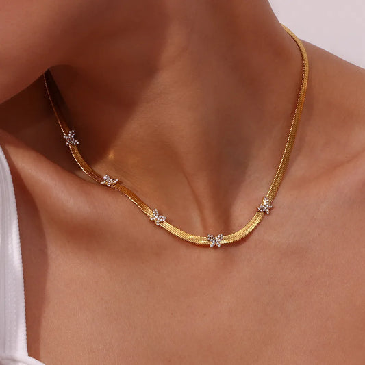 Dainty Butterfly Crystal Choker: Stainless Steel 2023