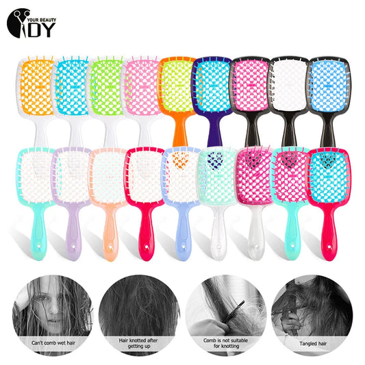 Tangled Hair Comb Detangling Hair Brush Massage Combs Hollow Outro Salon Hair Care Styling Tool Anti-static Hairbrush Head Comb